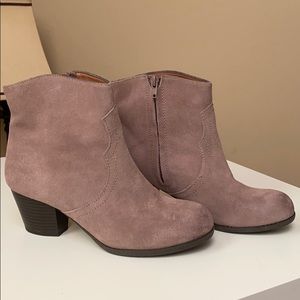 Lucky Brand Pink Suede Booties size 6.5